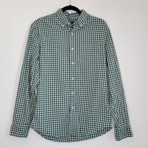 J.Crew Mercantile Men's Medium Button Down Shirt Long Sleeve Slim Check Green